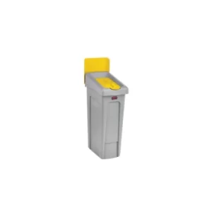 Image of Slim Jim Recycling Station Closed Lid Yellow