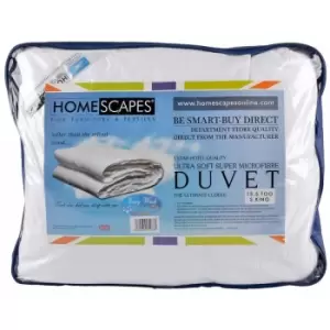 Image of HOMESCAPES Luxury Hotel Quality Super Microfibre 13.5 Tog Super King Size Winter Duvet - White