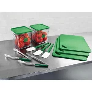 Image of Rubbermaid Food Service Kit 12 Piece Colour-coded Green 142621
