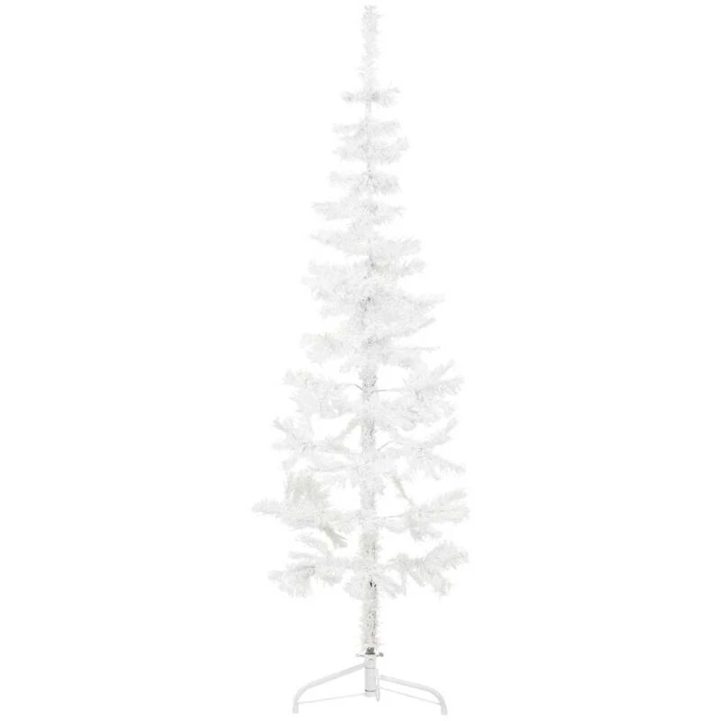Image of VIDAXL Slim Artificial Half Christmas Tree with Stand White 120cm vidaXL 8720287000679