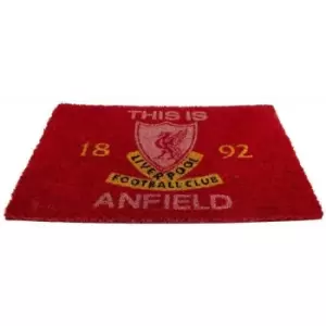 Image of Liverpool FC This Is Anfield 1892 Door Mat (60cm x 40cm) (Red/Yellow/Black)