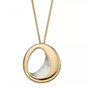 Image of Sculped Organic In Polished Gold Platting Stain Finish Silver Pendant P4852