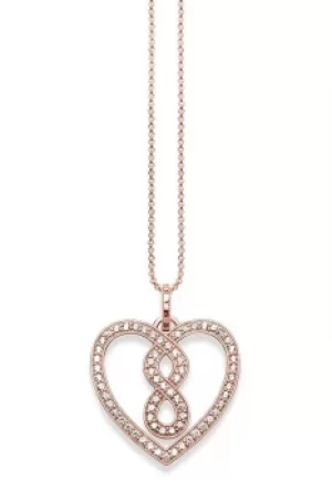 Image of Ladies Thomas Sabo Sterling Silver INFINITY HEART PAVE NECKLACE KE1497-416-14-L45V