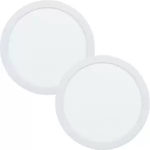 Image of 2 PACK Wall / Ceiling Flush Downlight White Round Spotlight 16.5W LED 3000K