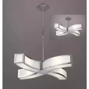 Image of Duna GU10 pendant lamp 4 Bulbs L1 / SGU10 Curved, polished chrome / white arylic