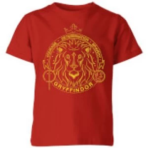 Image of Harry Potter Gryffindor Lion Badge Kids T-Shirt - Red - 5-6 Years