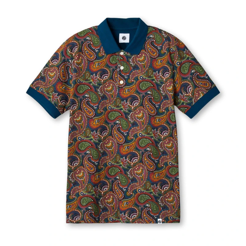 Image of Pretty Green Mens Paisley Short-Sleeve Polo Shirt Multi male Small