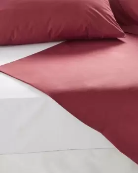 Image of Cotton Traders 400 Thread Count Flat Sheet in Red