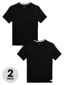 Image of Calvin Klein 2 Pack Of Slim Fit T-Shirts - Black