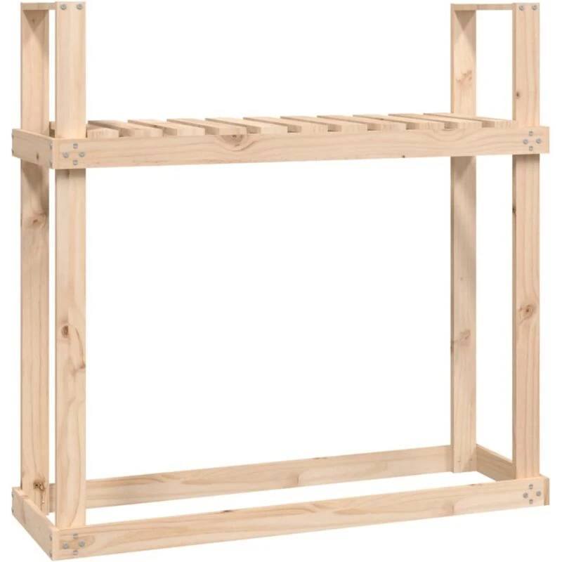 Image of vidaXL Firewood Rack 110x35x108.5cm Solid Wood Pine, Brown 823857