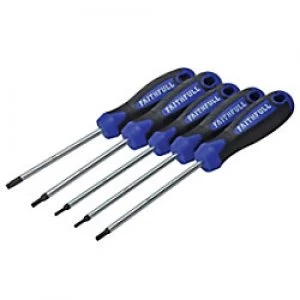 Image of Faithfull TORX (Star) Head Screwdriver 5 Piece Set