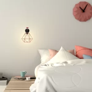 Image of Mario Black Tap Steampunk Wall Light with a Diablo Copper Shade