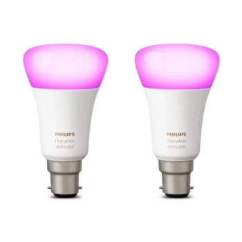 Image of Philips Hue White and Colour Ambiance Wireless Bulb B22 Twin Pack