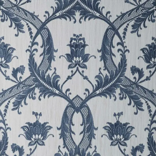 Image of FINE DECOR Fine Decor - Damask Wallpaper Fine Decor Textured Heavyweight Vinyl Blue Glitter WL-M95627