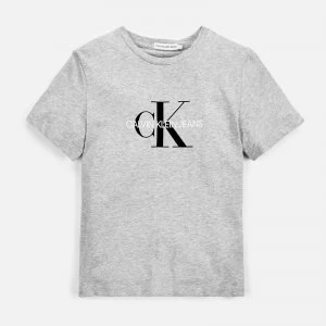 Image of Calvin Klein Monogram Logo T-Shirt - Light Grey - 8-9 Years