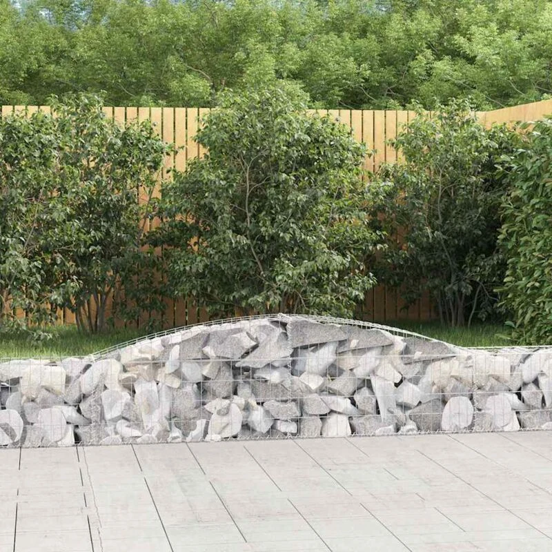 Image of VIDAXL Arched Gabion Baskets 2 pcs 400x30x40/60cm Galvanised Iron Vidaxl 8720845574109