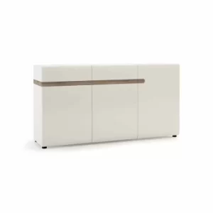 Image of Chelsea Living 3 Door Sideboard with 2 Drawers, White Gloss