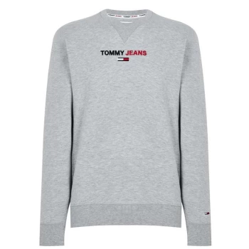 Image of Tommy Jeans Linear Logo Sweater - Grey Htr P01