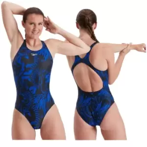 Image of Speedo Eco Endurance+ Placement Recordbreaker Swimsuit Black/Blue/Orchid 38"