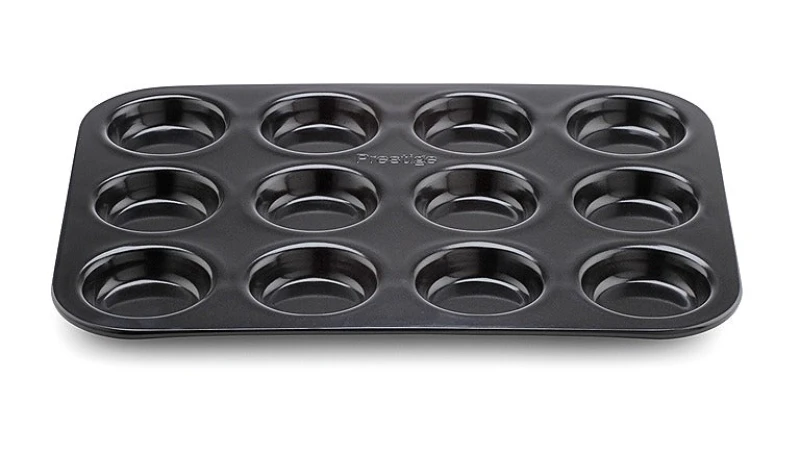 Image of Prestige Black 'Inspire' Rectangular Steel Non Stick Muffin Tin - 12 Cup Black