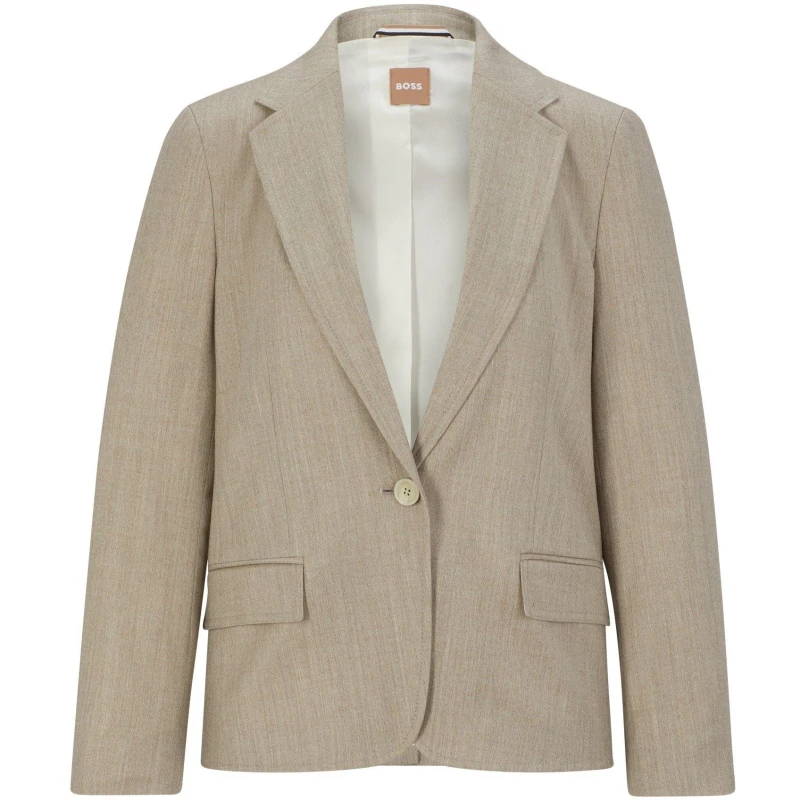 Image of Boss Womens Jocalua15 Suit Jacket Open White female 4 (XXS)