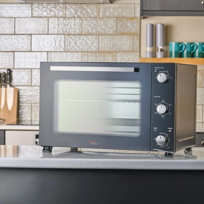 Image of Cooks Professional 48L Mini Oven - Electric Multifunction Countertop Cooker 1500W in Black Unisex