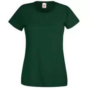 Image of Fruit Of The Loom Ladies/Womens Lady-Fit Valueweight Short Sleeve T-Shirt (XL) (Bottle Green)