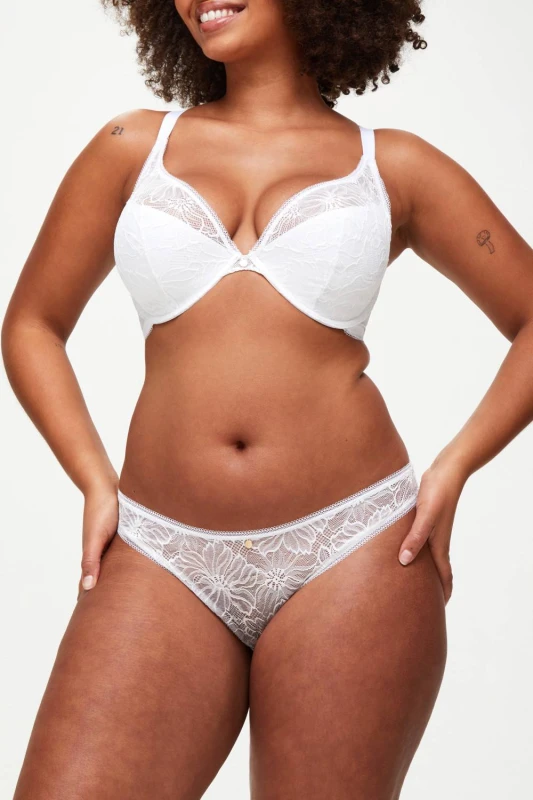 Image of Knickerbox Womens Bridal Alice Padded Plunge Bra in White Size: 32D White Female 32D