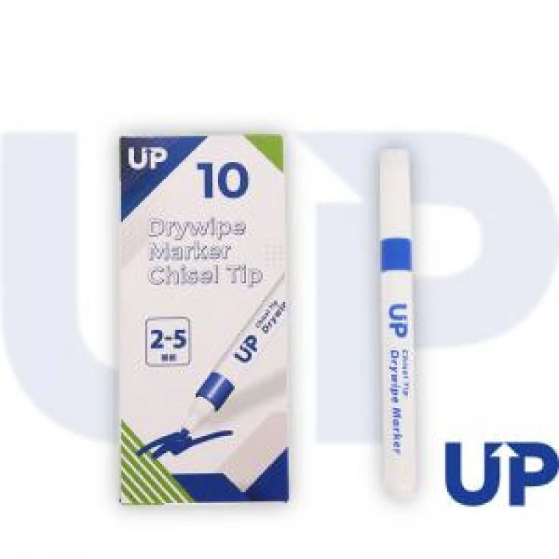 Image of UP Drywipe Chisel Tip Marker Blue (10)