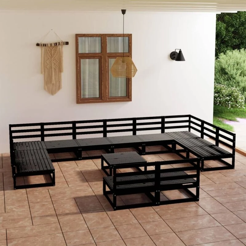 Image of VIDAXL 13 Piece Garden Lounge Set Solid Pinewood Vidaxl 8720286473313