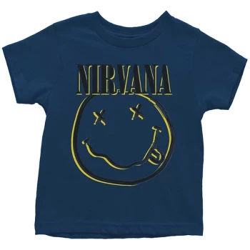 Image of Nirvana - Inverse Smiley Kids 2 Years T-Shirt - Blue