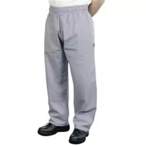 Image of BonChef Check Baggy Mens Chef Trousers (XL) (Black/White) - Black/White