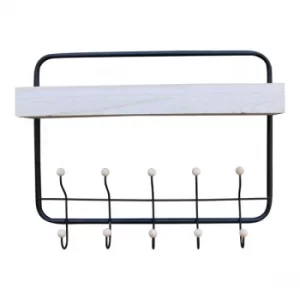 Image of Wall Hanging Shelf With Coat Hooks