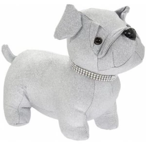 Image of Silver Bling Pug Doorstop By Lesser & Pavey
