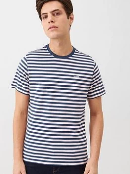 Image of Barbour Stripe Logo T-Shirt - Pink Size M Men