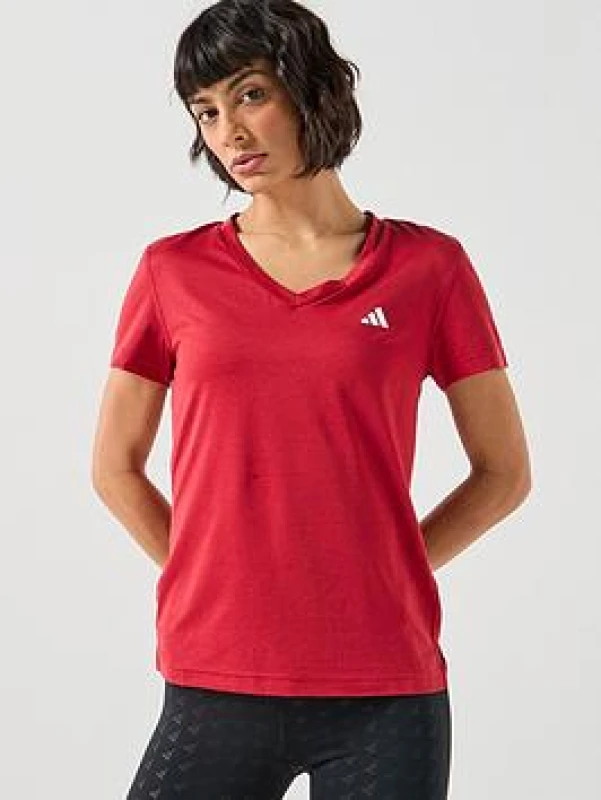 Image of Womens V-neck T-Shirt adidas Essentials Rouge Female XS