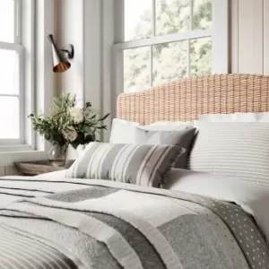Image of Helena Springfield Breton Stripe Single Duvet Cover Set, Grey