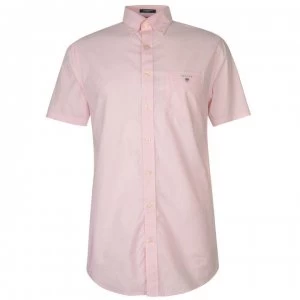 Image of Gant Gant Short Sleeve Pop Colour Shirt Mens - Rose 629