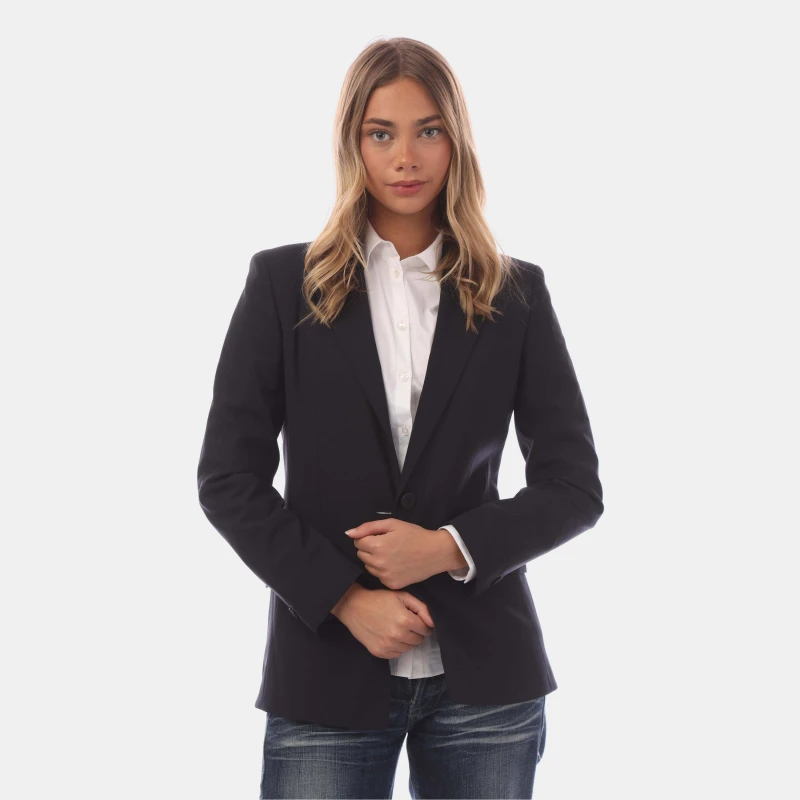Image of Hugo Womens Atana Single Button Suit Jacket Dark Blue female 4 (XXS)