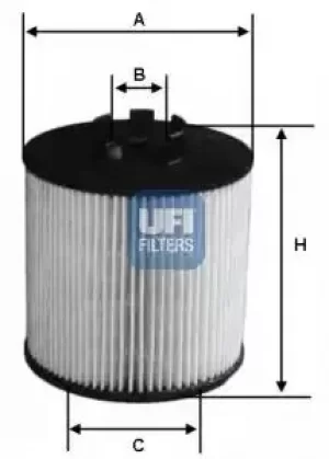 Image of 2501200 UFI Oil Filter Oil Cartridge