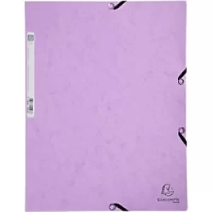 Image of Exacompta Elasticated 3 Flap Folder A4, 400gsm, Mauve, Pack of 25