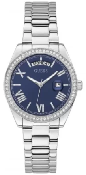 Image of Guess LUNA Womens Blue Dial Crystal Set GW0307L1 Watch