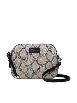 Image of Radley Dukes Place Faux Python Medium Zip Top Cross Body Bag - Grey