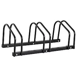 Image of HOMCOM Bike Parking Rack, 70.5Lx33Wx27H cm, Steel-Black