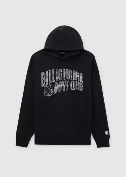 Image of Billionaire Boys Club Mens Camo Arch Logo Popover Hoodie In Black
