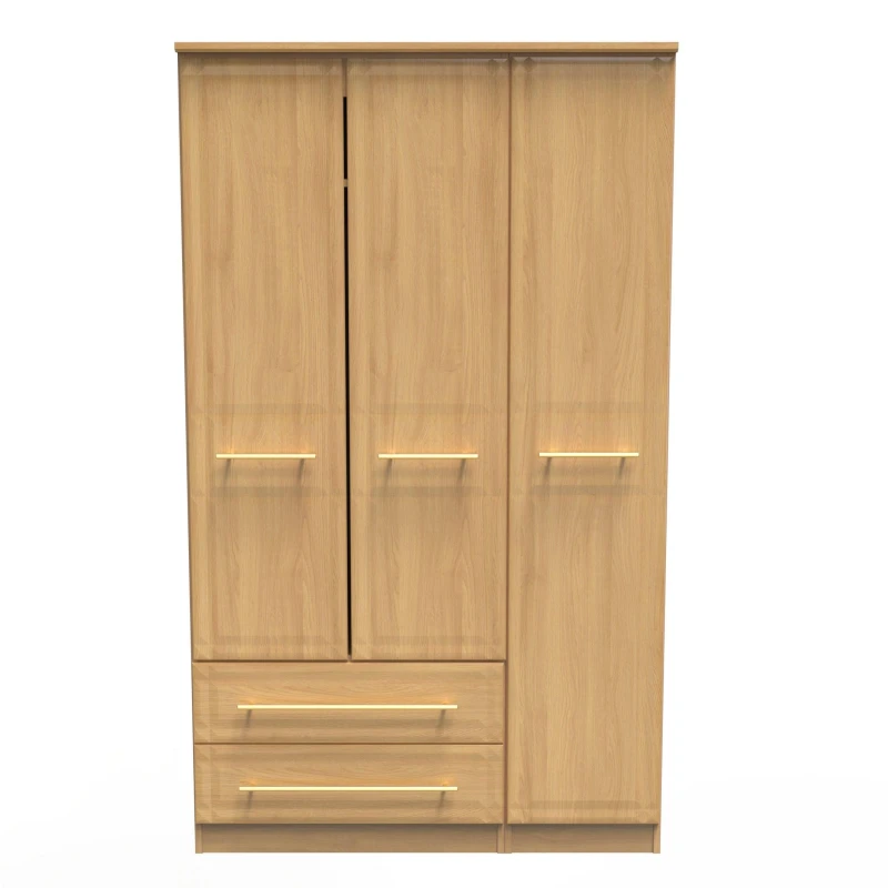 Image of Norfolk Triple Wardrobe In Modern Oak (Ready Assembled)