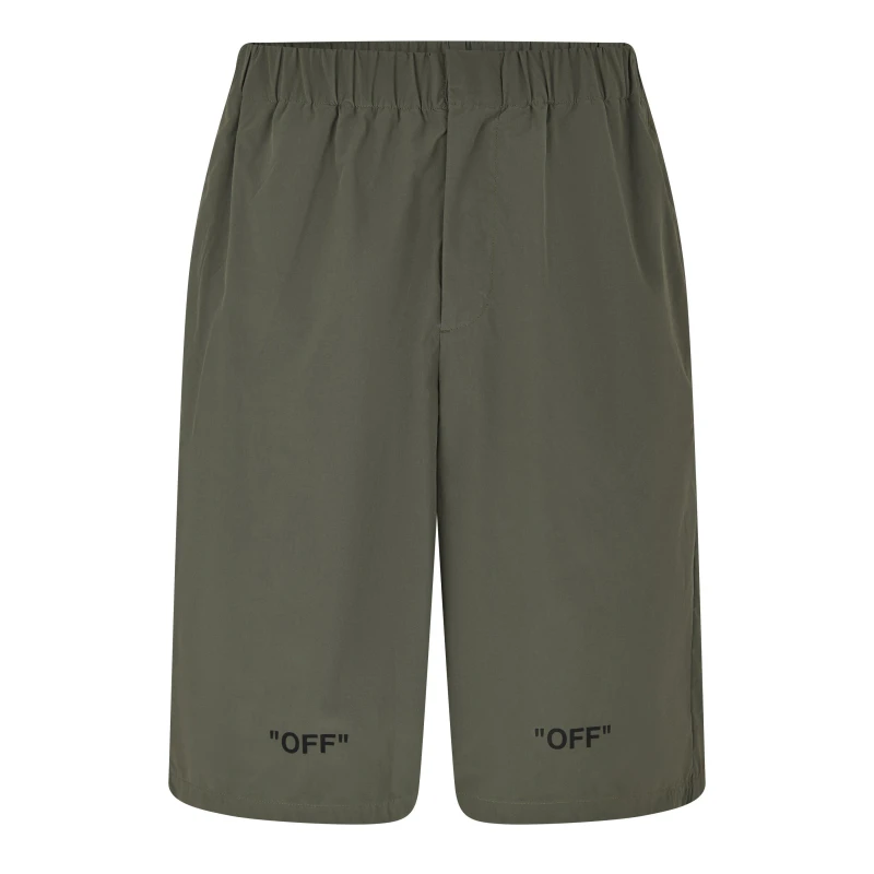 Image of Off White Mens Woven Shorts Army Green male S