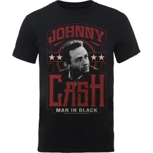 Image of Johnny Cash - Man In Black Unisex Small T-Shirt - Black