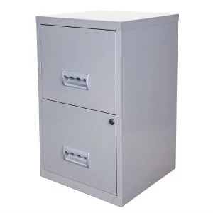Image of Pierre Henry 2-Drawer Lockable Filing Cabinet - Silver