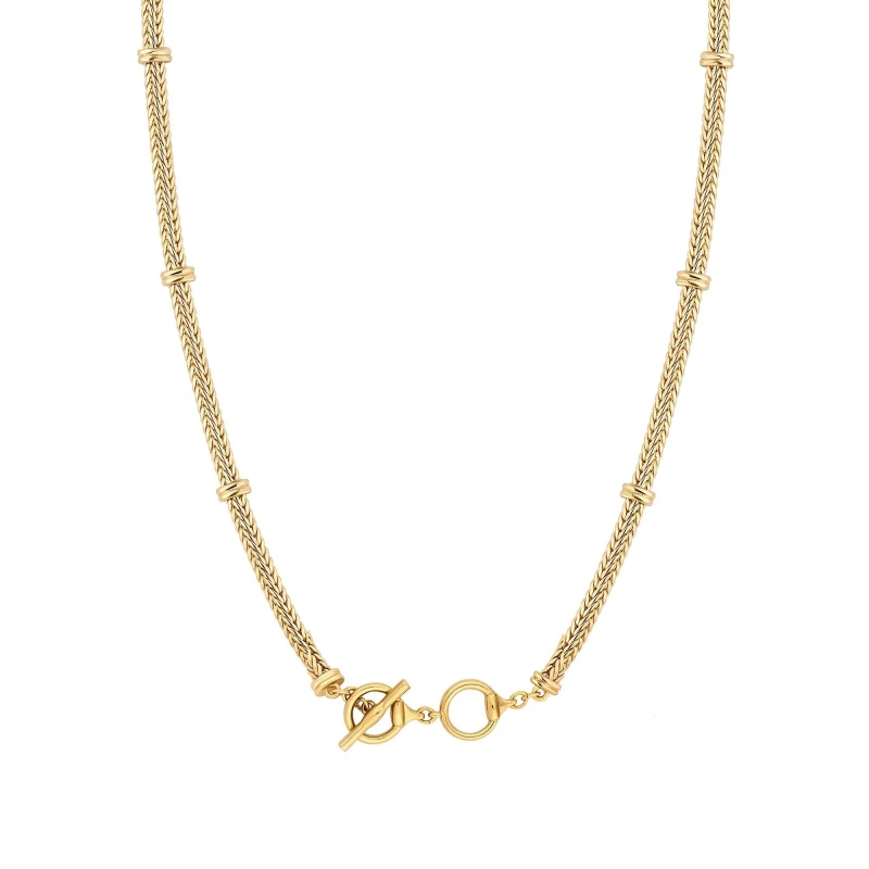 Image of Mood Gold Flat Cobra Station Chain Necklace Jewellery Sets One Size Gold 42514410000